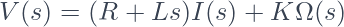 V(s) = (R + Ls)I(s) + K\Omega(s)